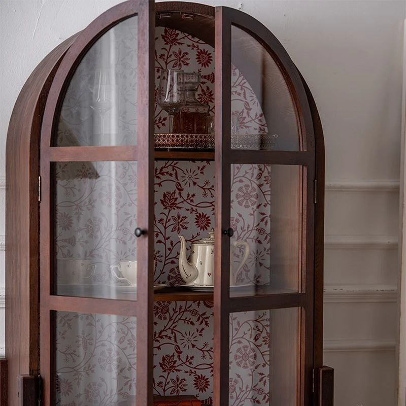Solid Wood Display Case Display Cabinet Home Living Room TV Side Cabinet B & B Wall Bookcase