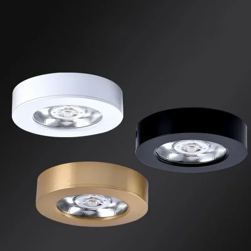 10pieces COB LED puck light 7W 10W 12W ultra thin round LED under cabinet light kitchen lamp Surface mounted LED Downlight