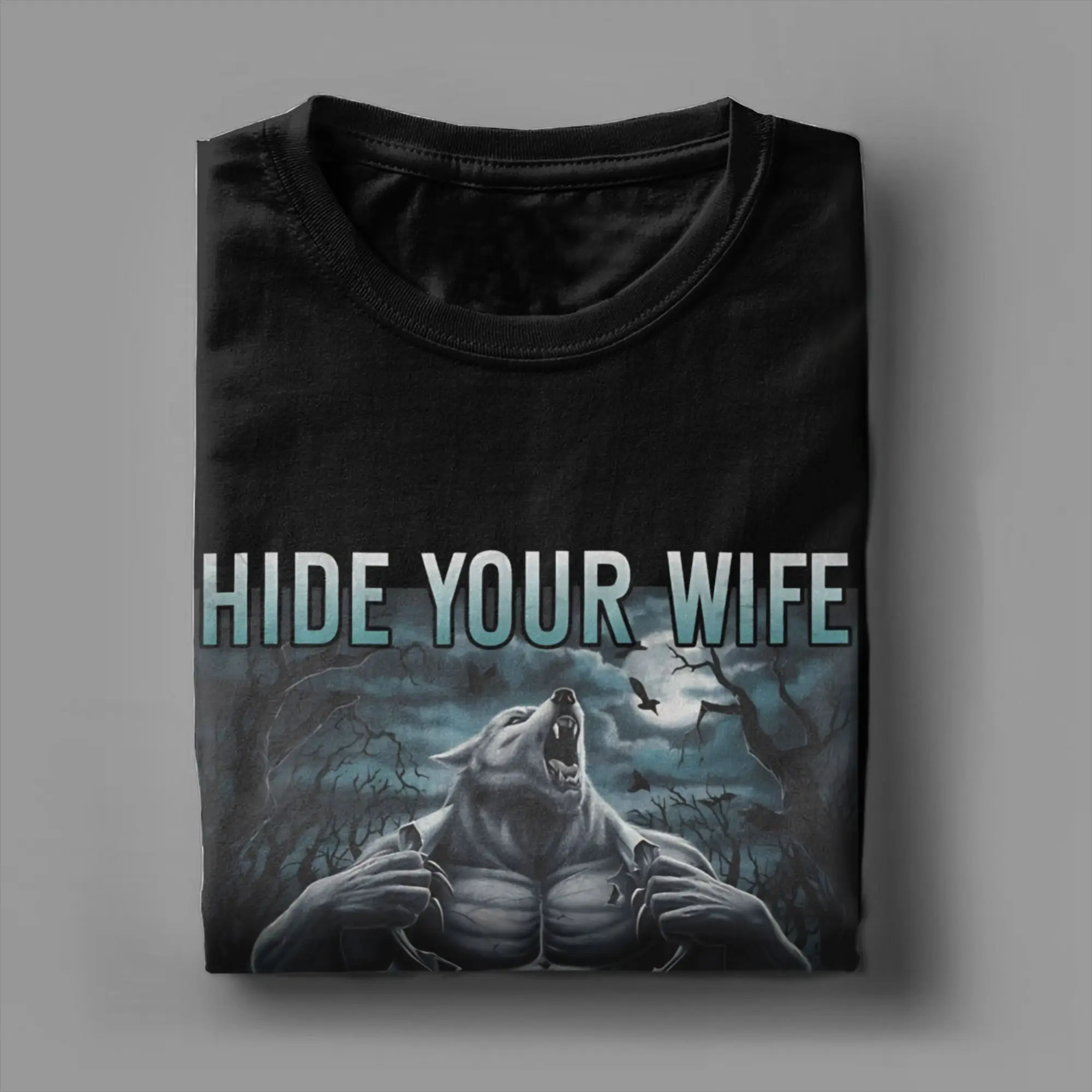 Harajuku T Shirt hide your wife the alpha is here Cotton T-Shirts Tshirt for Men Summer Aesthetic Casual Short Sleeve Clothing