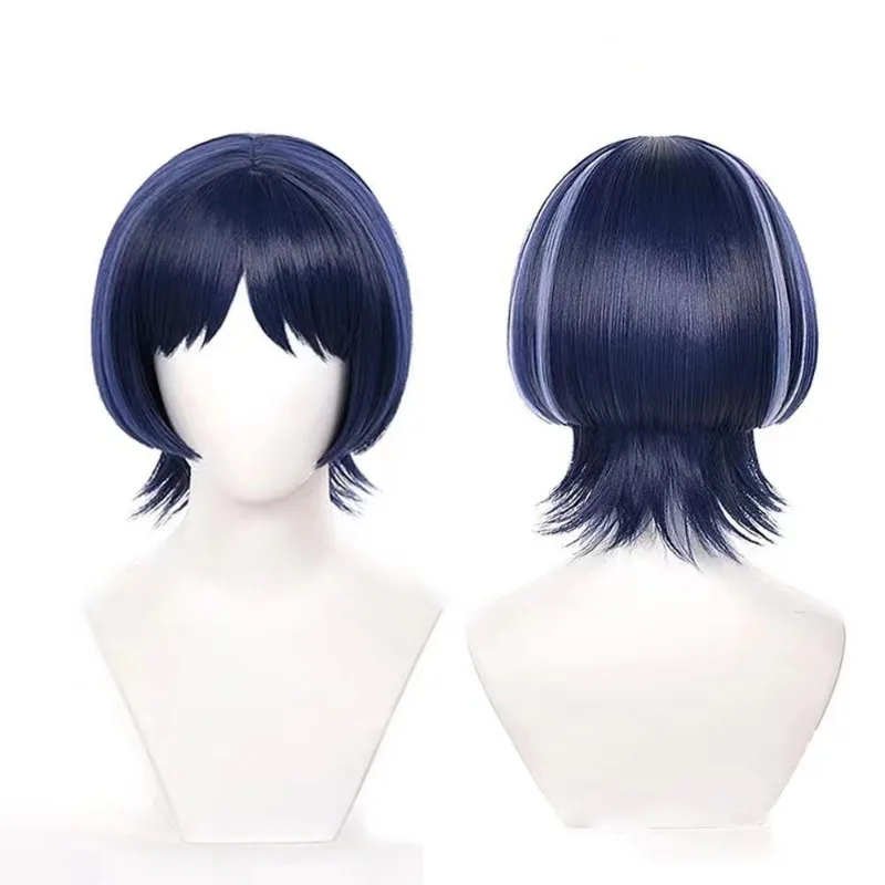 Wanderer Cosplay Short Hair Game Genshin Impact Role Modeling The Jarhead Headgear Halloween Masquerade Headwear Gradient Wig