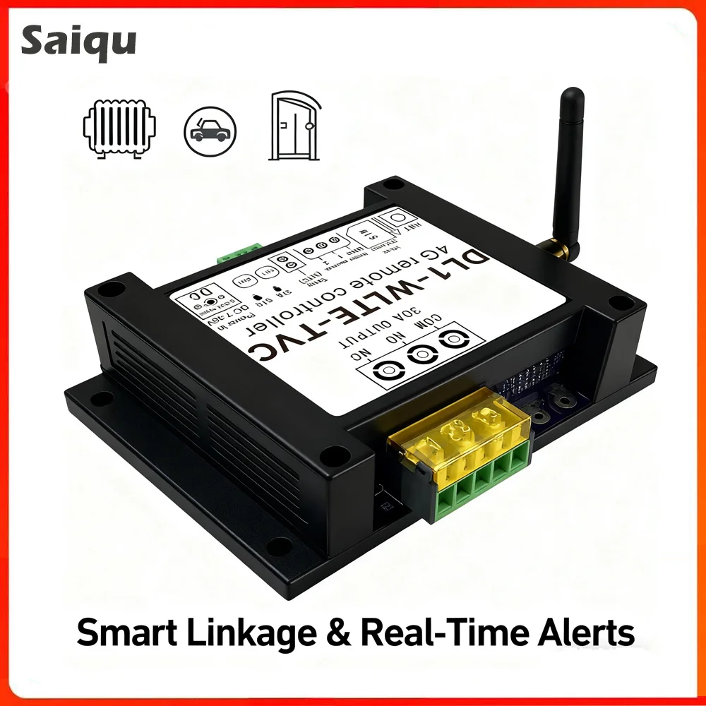 

DL1-WLTE-TVC Smart 4G LTE Controller 30A Big Power Relay Switch for Motor ON/OFF Dial SMS WEB APP Control Power Failure Alarm