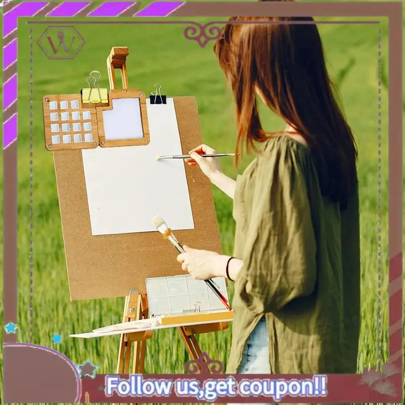 ABBG-لوحة ألوان مائية محمولة صندوق صينية طلاء صغير للفنانين في الهواء الطلق كراسة الرسم لوحة الغواش متينة وسهلة التركيب