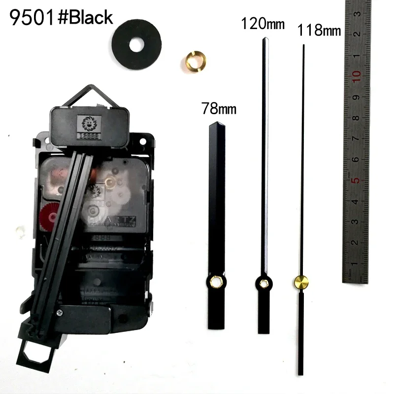 12888 Young Town Screw In Type 4 Kinds Sweep Plastic Movement With Pendulum 9501 Black Hands Clock Accessory Quartz DIY Kits