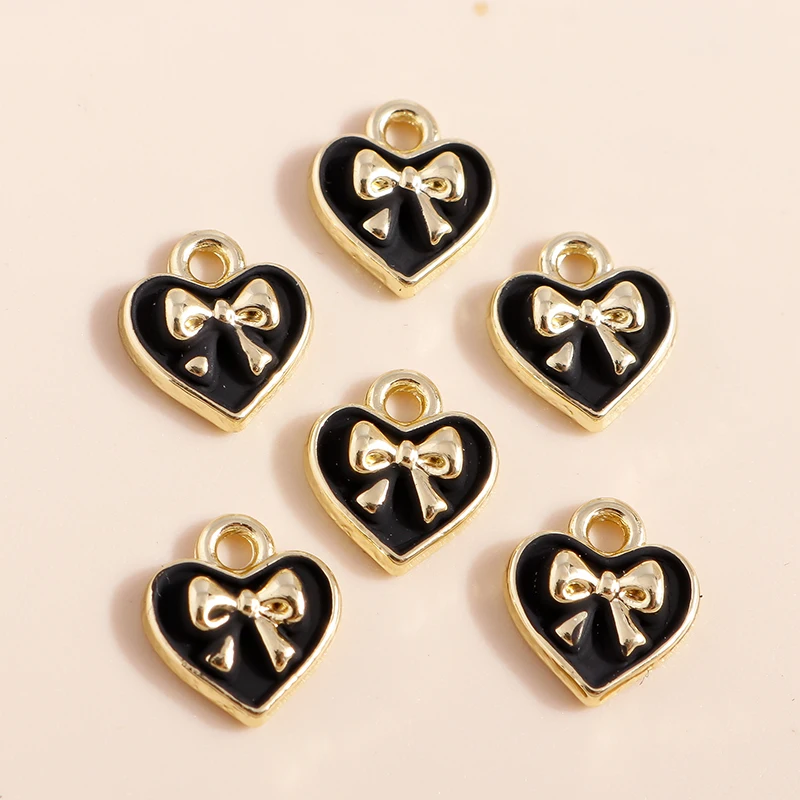 Mix 8 Stück Goldfarbe Herz Mond Sterne Bär Kristall Perlen Charms für DIY Schmuckherstellung Zubehör Anhänger Halskette Ohrringe – Detail 22