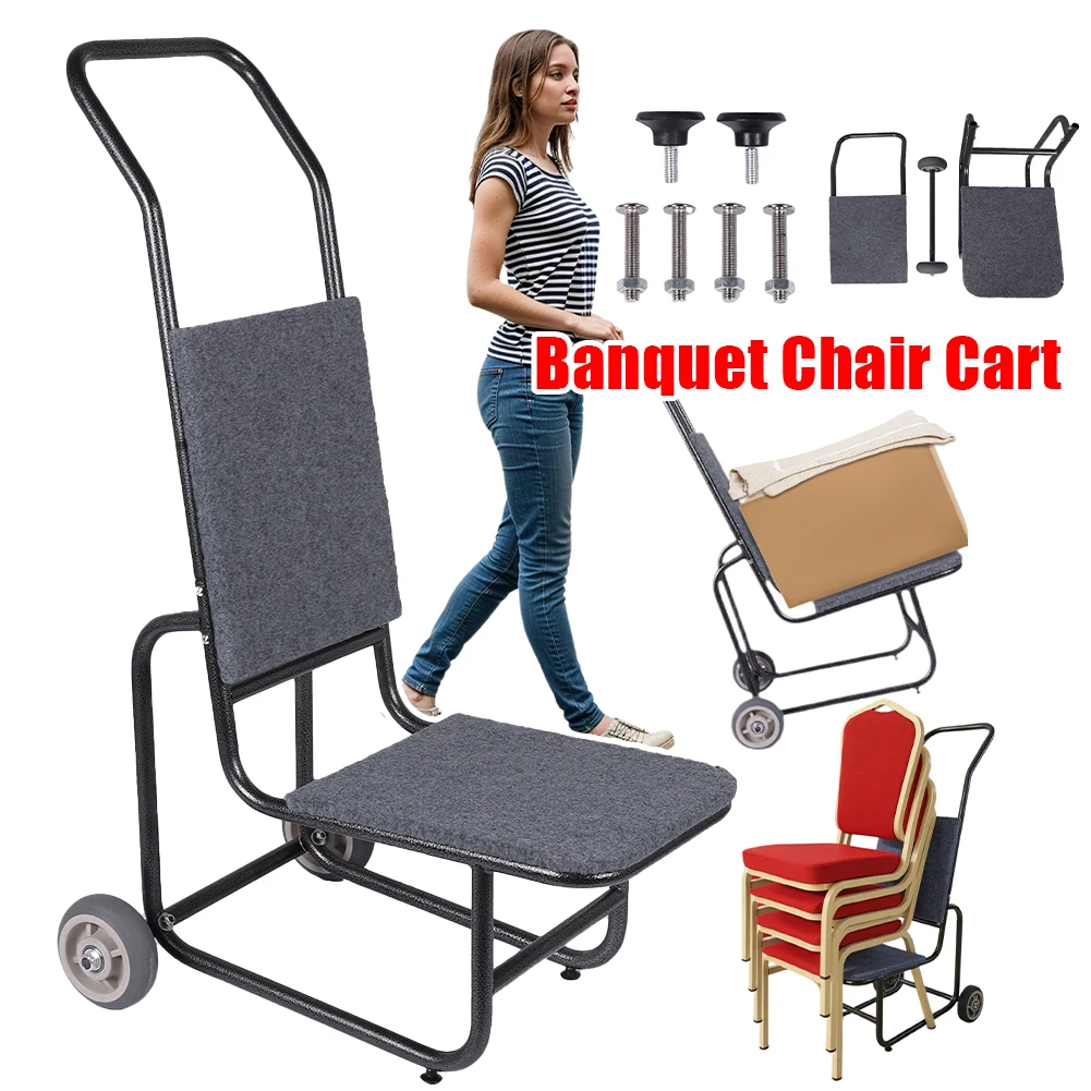 

Wheel Stack Chair Transporter Multifunctional Portable Chair Move Trolley Wear Resist for Party Event Activities