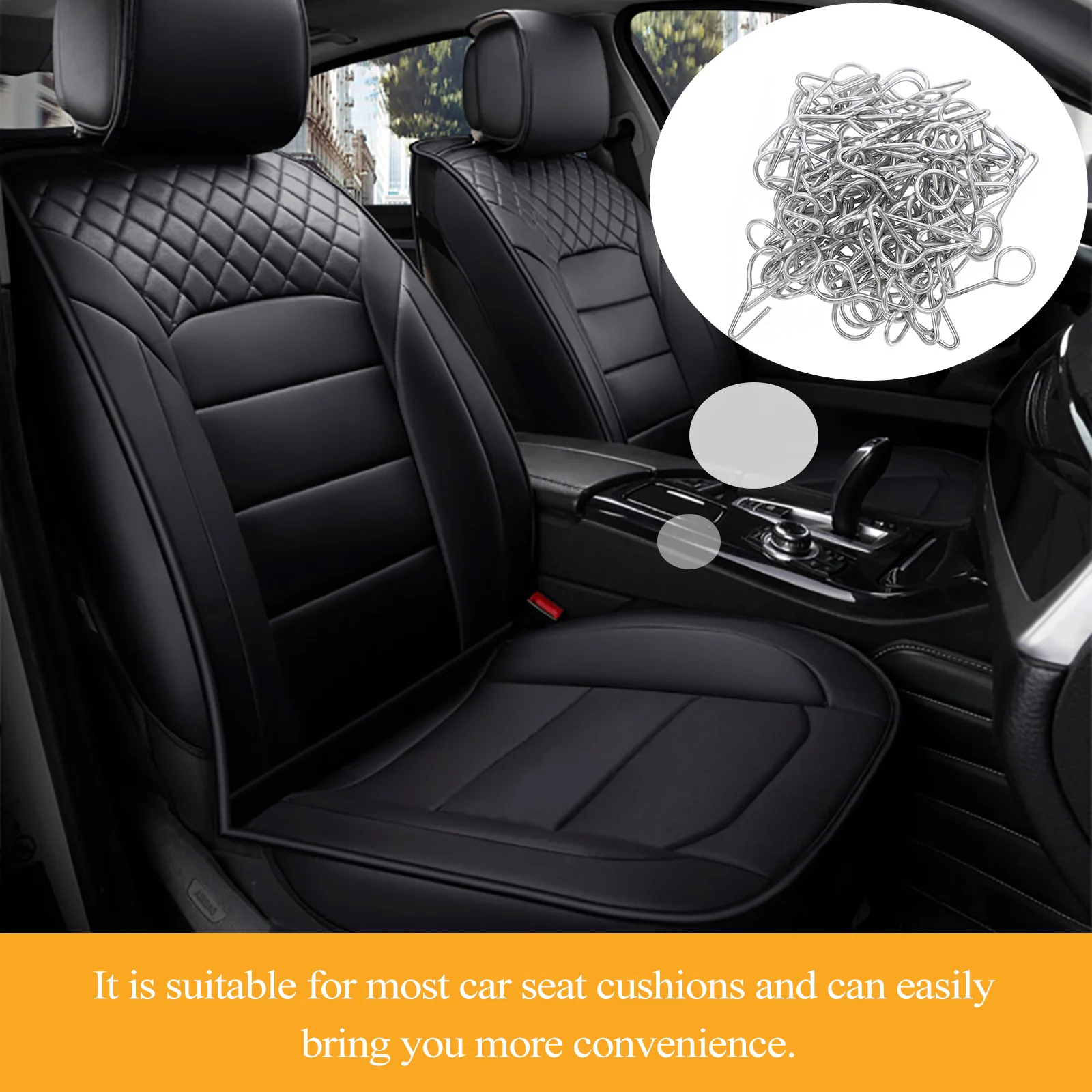

100Pcs Car Seat Cover Fastener Robust Metal S Hook Reliable Fixing for Auto Seat Cushions Wide Compatibility Easy Mount