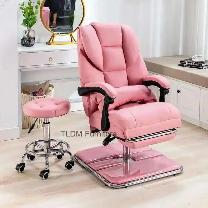 

Barbershop Aesthetic Salon Chair Leather Vintage Portable Reclinable Salon Chair Barber Equipment Cadeira Commercial Furniture