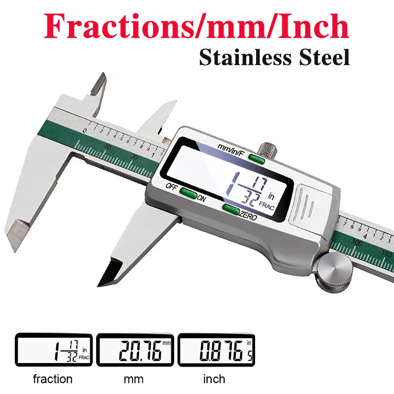 ET50 0.01mm wysoka dokładność 150mm 6 cali ze stali nierdzewnej zacisk cyfrowy cal/metryka/frakcje narzędzia do miernik do obróbki drewna