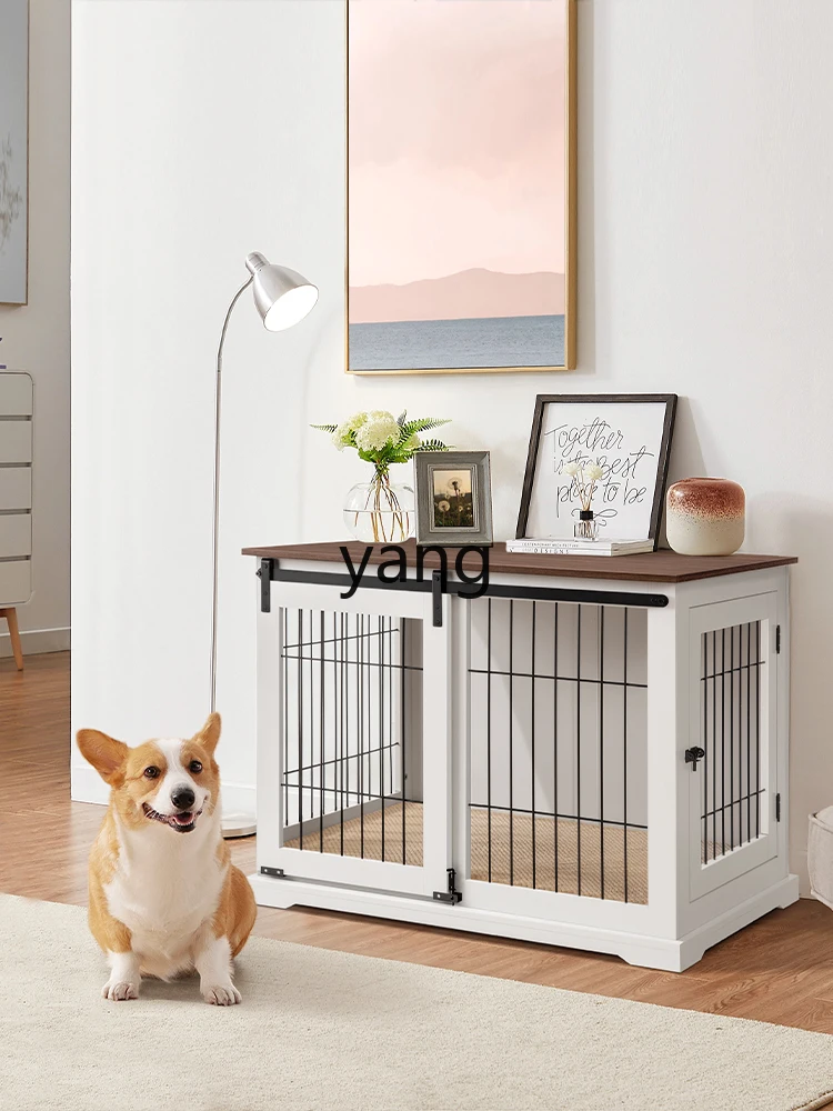 LXL Furniture Style Sliding Door Dog Cage Medium Large Dog Cage with Tray Household