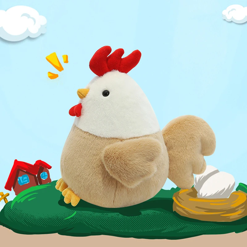 Simpatica bambola di peluche di pollo: morbido peluche per regali di compleanno per bambini