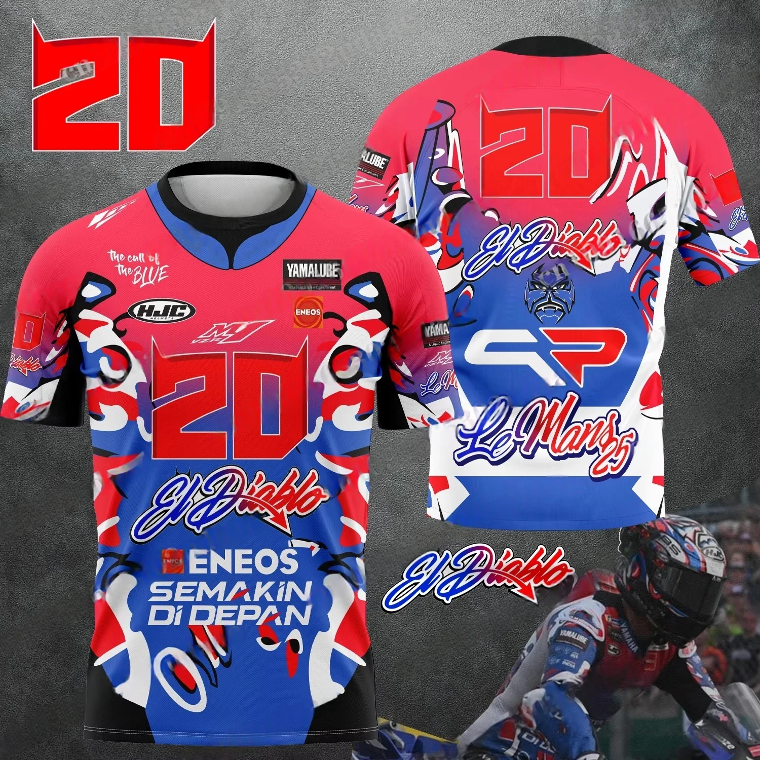 

2025 New NO.20 Fabio Quartararo France GP Enthusiast Motorsport Men Women's Kids Commemorative Summer Fashion Breathable T-Shirt
