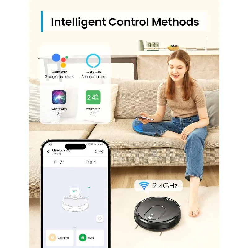 Комбинированный робот-пылесос и швабра W7, всасывающий порт для шерсти домашних животных, робот-пылесос 2 в 1 для мытья полов