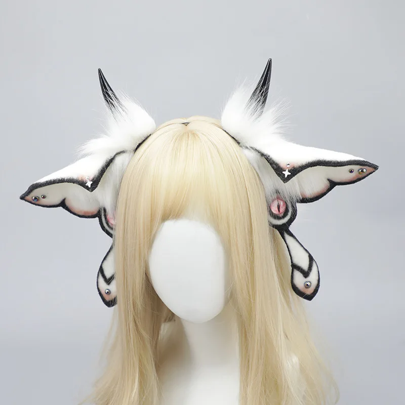 

Halloween Cosplay Realistic Moth Headband Fluffy Plush Fantasy Creature Ears For Anime Conventions Costume Party