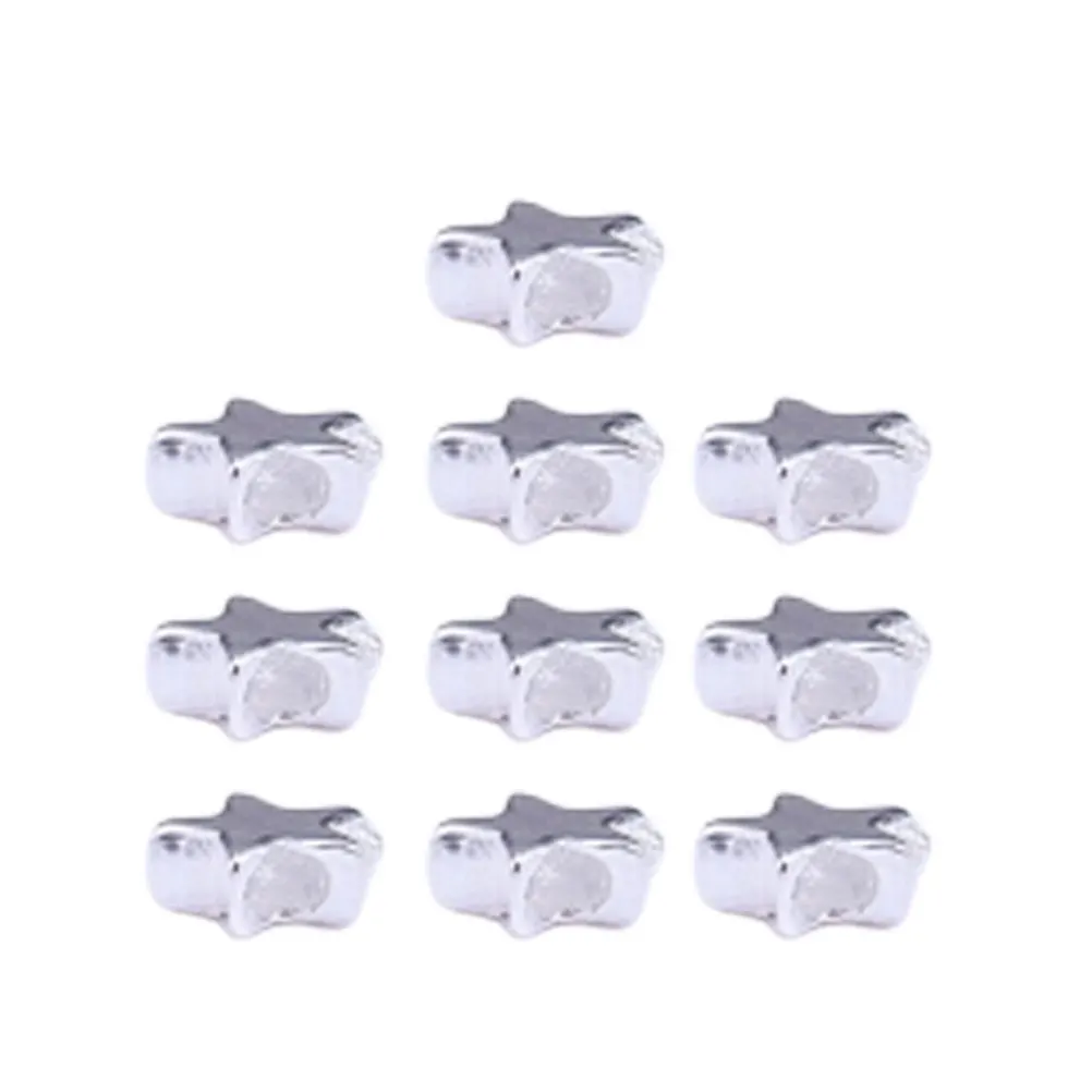 

10 Pcs Scattered Beads Sterling Silver Bracelet Accessories Star Charms for Bracelets