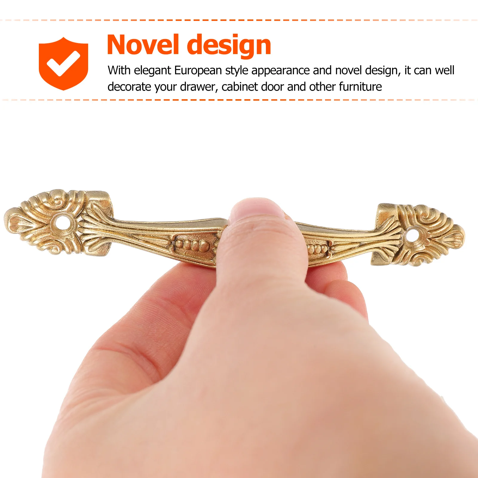 

1 set 1 Set Copper Drawer Puller Simple Design For Cabinet Wardrobe Door Handle Replacement Durable Furniture Puller Hardware