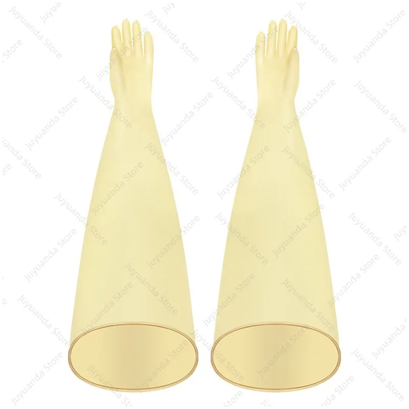 Acid Alkali Resistant Long Arm Latex Gloves for Battery Factory Chemical Injection Glove Box Vacuum Operation Anaerobic Box