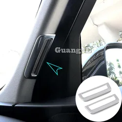 For Jaguar F-PACE FPace 2016 2017 2018 2019 2020 2021 Car Garnish Detector ABS Matte Trim Front Air Condition Outlet Vent Stick