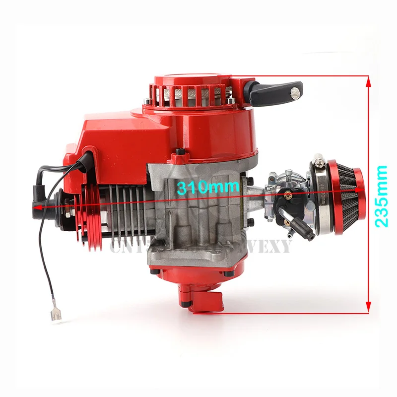 49cc 2 stroke motorcycle complete engine motor with air filter carburetor for bicycle mini dirt bike quad