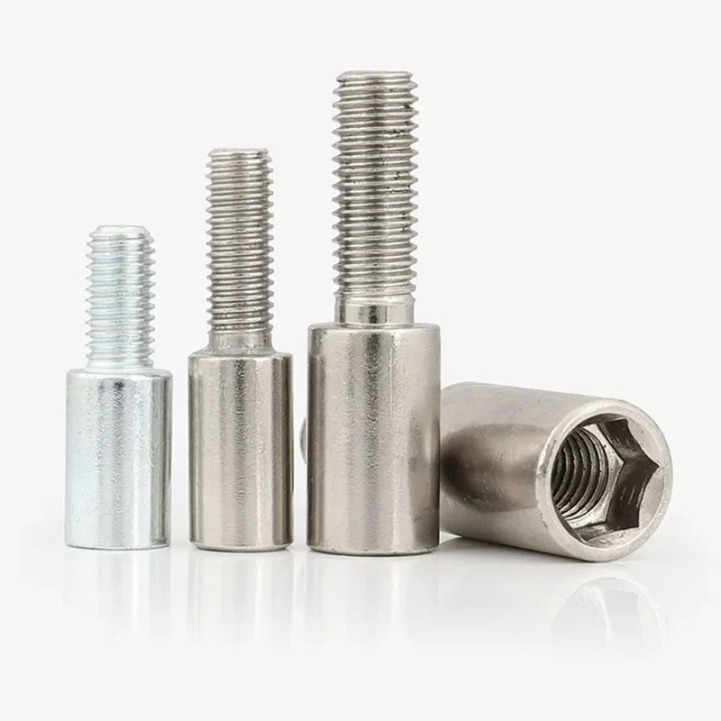 5Pcs M6 M8 M10 M12 Hexagon Socket Bolt Screw Male To Female Spacer Screw Half Thread Bolt Standoff Hardware Tools Fasteners