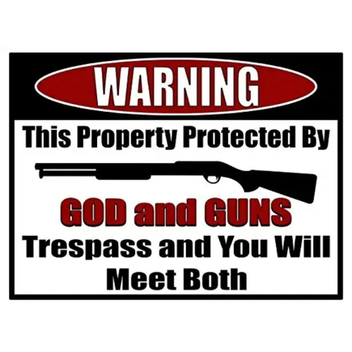 

Patisaner Warning Home Protected by God and Guns Metal Tin Sign 8x12 Inch