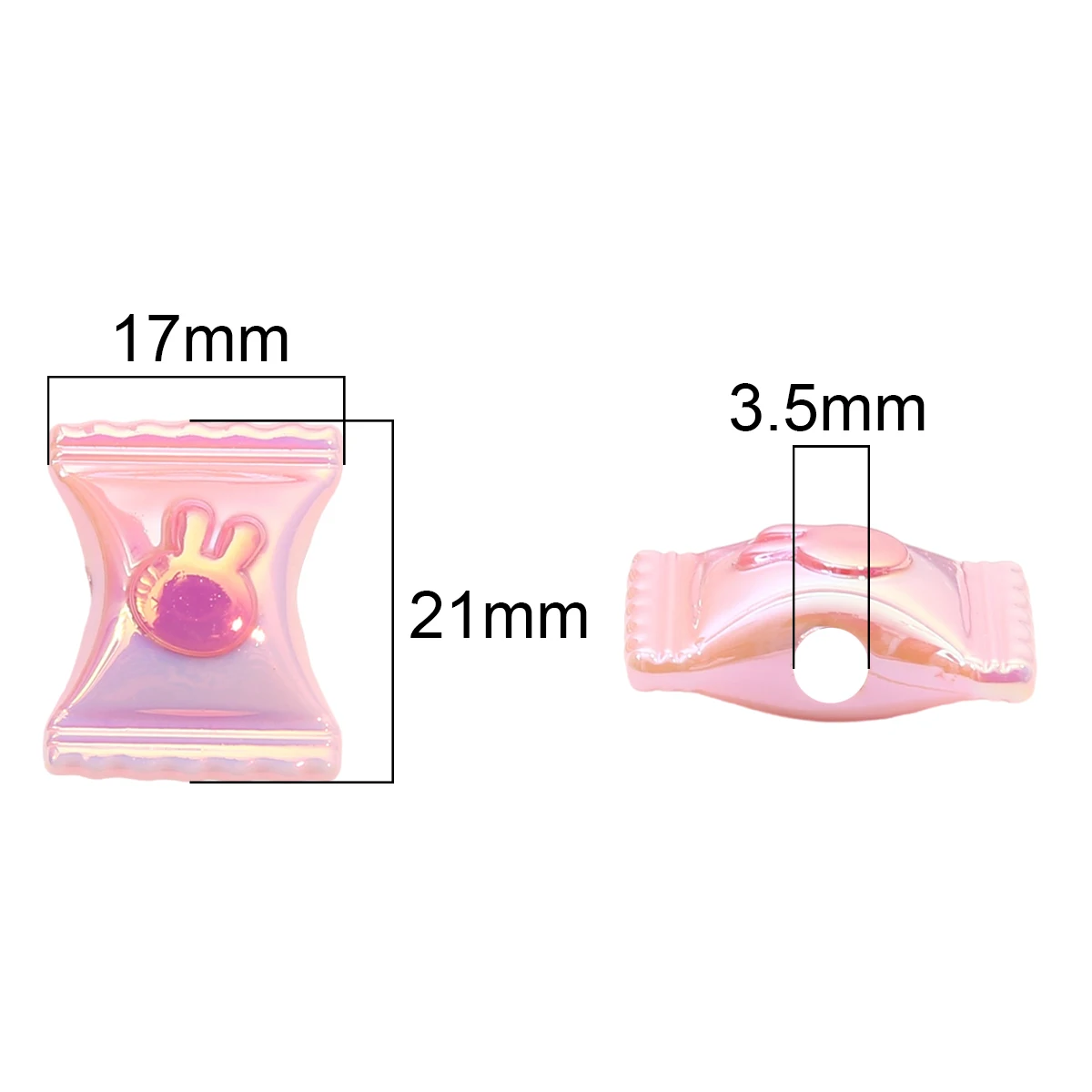 4/10 قطعة 17x21 مللي متر الاكريليك رسمت أرنب صغير حبات الحلوى لطيف وممتع ل أساور يدوية القلائد المعلقات مجوهرات اكسسوارات