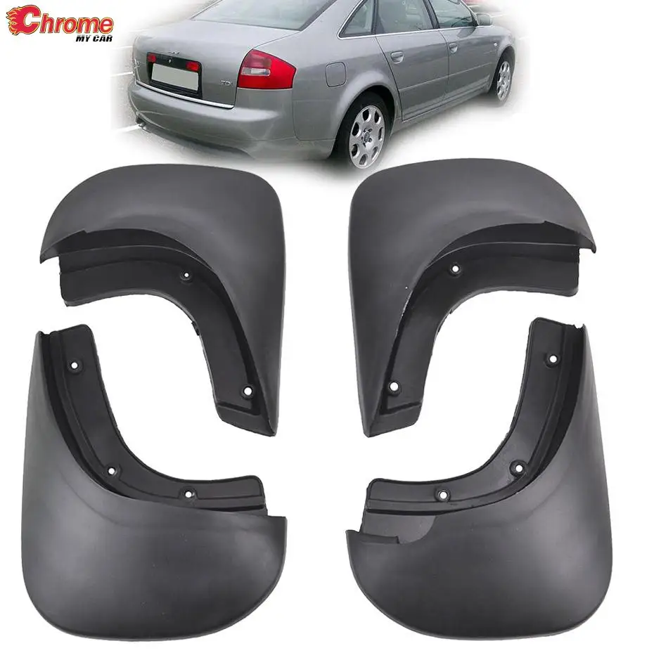 

4PCS Splash Guards Mud Flaps Mudguards Fender Protector Set For AUDI A6 Sedan C5 Mudflap Mudguard Molded 1998 1999 2000 - 2005