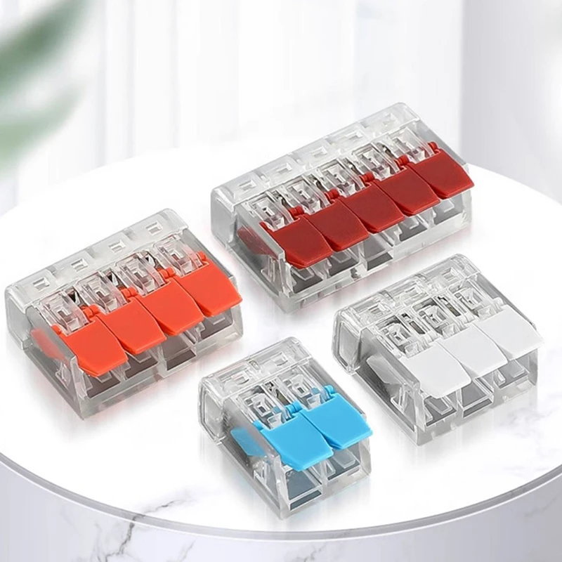 1PC Mini Quick Cable Splicing Connectors Lever Electrical Wire Connector 2/3/4/5Pin Compact Conductor Push-in Terminal Block