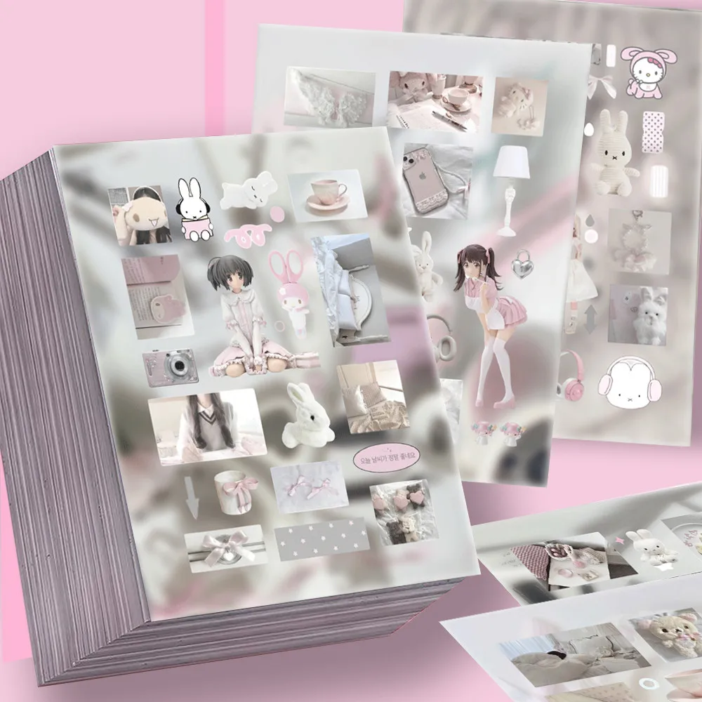 

8 шт., эстетические пастельные розовые наклейки Ins — милые наклейки для багажа, чашек с водой и скейтбордов, записывающий магазин YourLife