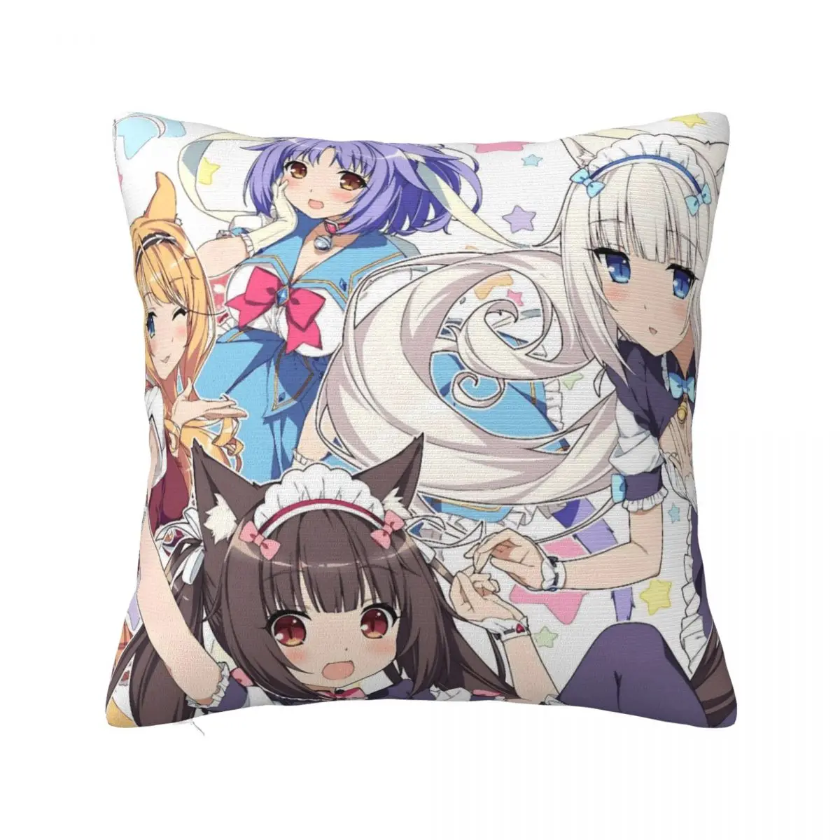 

NEKOPARA Anime Game Pillowcase Soft Polyester Cushion Cover Decoration Throw Pillow Case Cover Home Square 40X40cm