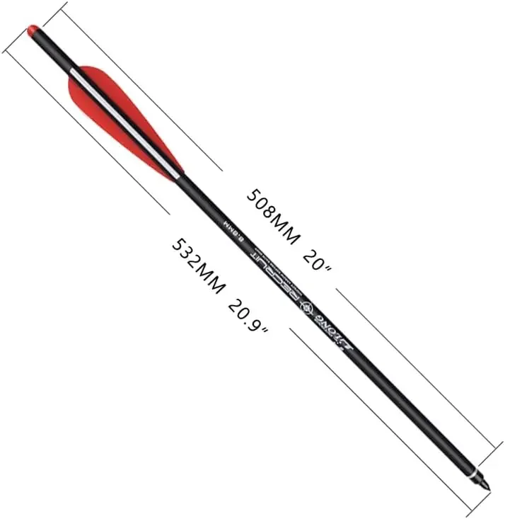 مسامير القوس والنشاب Elong مقاس 20 بوصة من الكربون مع رؤوس صيد عريضة 6 عبوات، سهام قوس ونشاب لممارسة الهدف في الصيد في الهواء الطلق