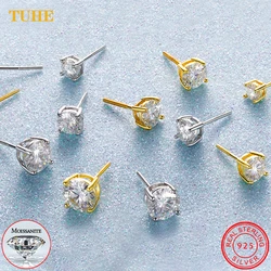 0.1-0.8CT D Color Moissanite Studs Earrings for Men Women S925 Silver Gold Plated Screw Back Ear Studs Wedding Jewelry Gifts