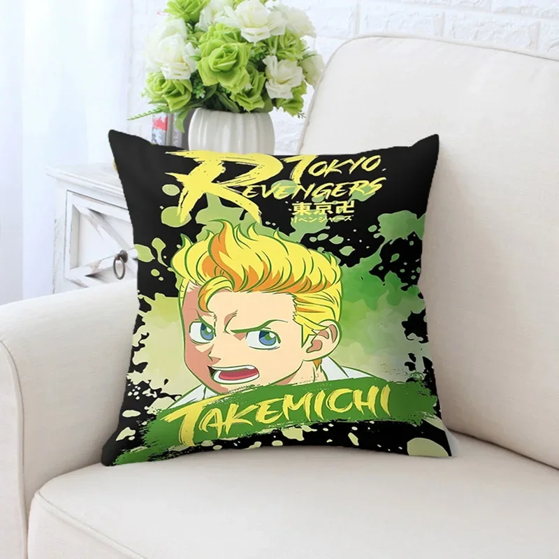 45x45cm Tokyo Revengers Anime Manga Cushion Cover Floor Pillow Case for Sofa Pillowcase Decoration