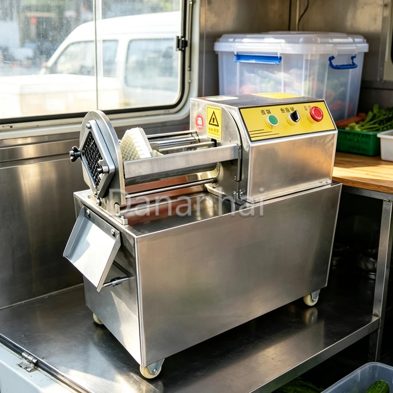 Electric French Fries Cutting Machine Stainless Steel Vegetable Slicer for Cucumber Radish Commercial Kitchen Equipment