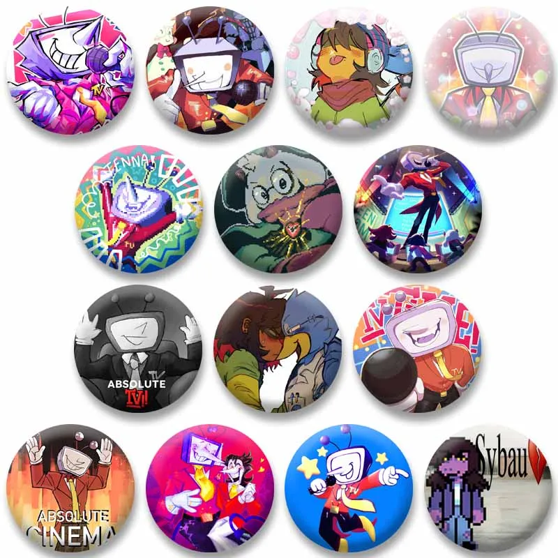 Cartoon Game Deltarune Tenna Meme Coin Badges Tinplate Round Brooch Custom Anime Role Enamel Pins Jewelry Gifts for Fans Friends