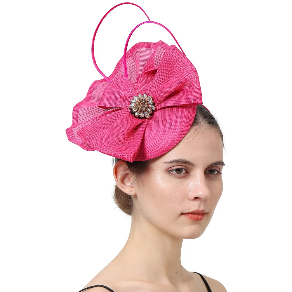 Women Fascinators Wedding Hair Accessories Church Hats Elegant Ladies Headbands With Feather Headwear Clip Occasion Church Party
