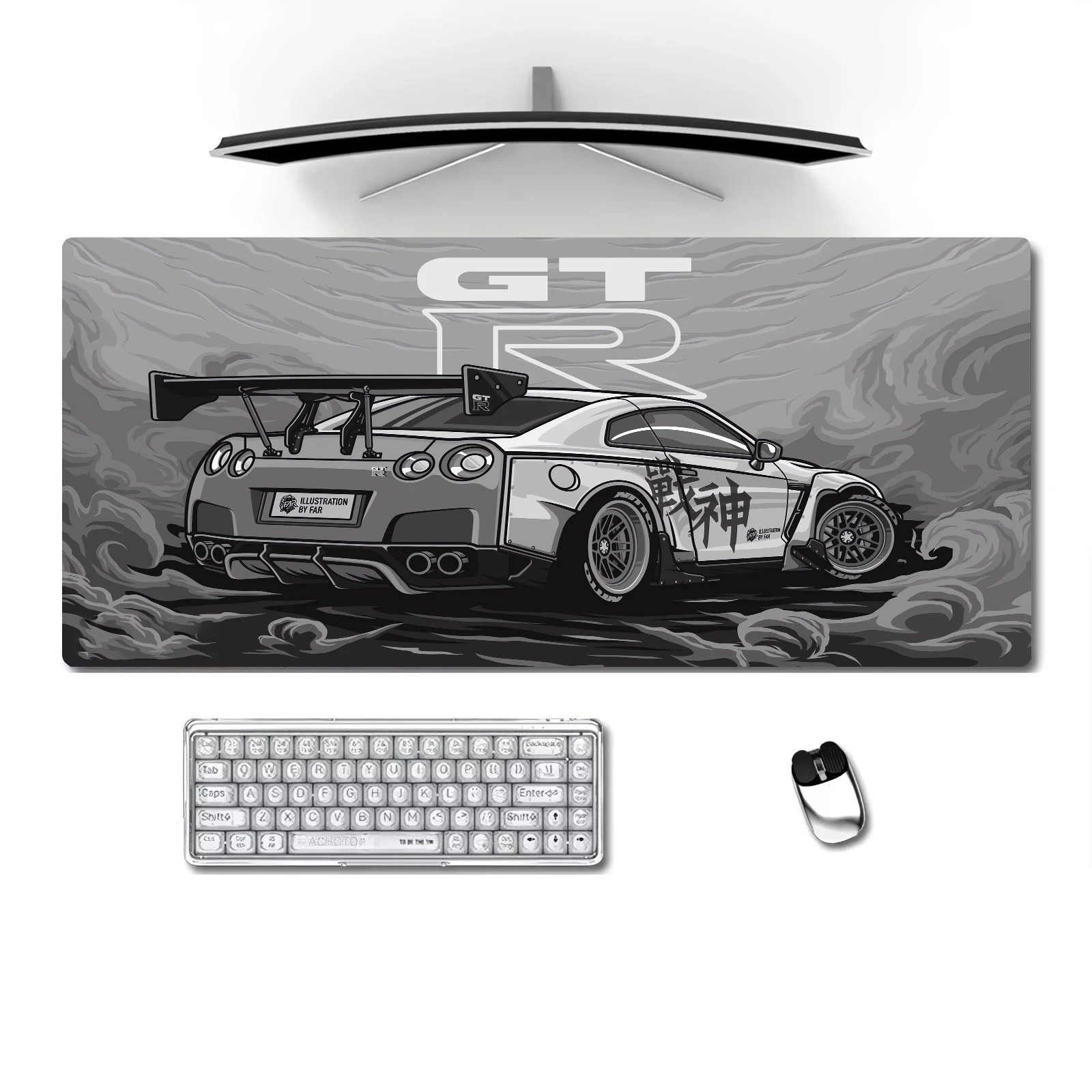 

Sports Car Mouse Pad Large Computer Offices Gamer Mat XXL Rubber Anti-slip Gaming Decor Accessories Keyboard Anime GTR Desk Mats