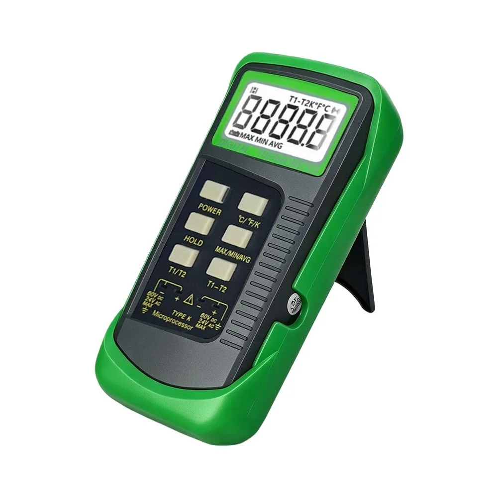 K-type Thermometer For Contact Industrial Temperature Measuring Instrument Wide Range -50C To 1370C Dual Channel Measurement