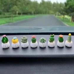 Resin Simulation Cactus Car Decoration Mini Succulent Decoration Home Office Desktop Computer Crafts Couple Small Gifts Toys