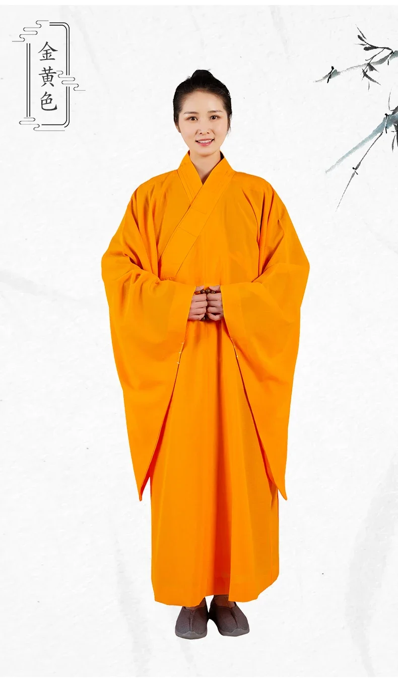 7 Colors Long Robes for Buddhism Monk Clothing Traditional Chinese Buddhist Clothing for Adults Men Haiqing Meditation Gown