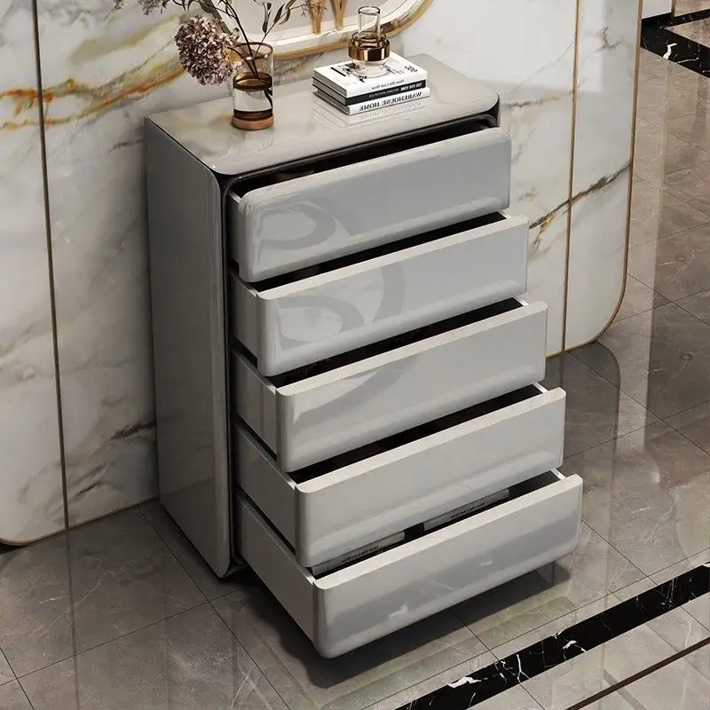 من أدراج خزانة ذات أدراج فاخرة وخفيفة وحديثة لغرفة النوم وخزانة تخزين بجانب السرير وخزانة ديكور لتخزين غرفة المعيشة