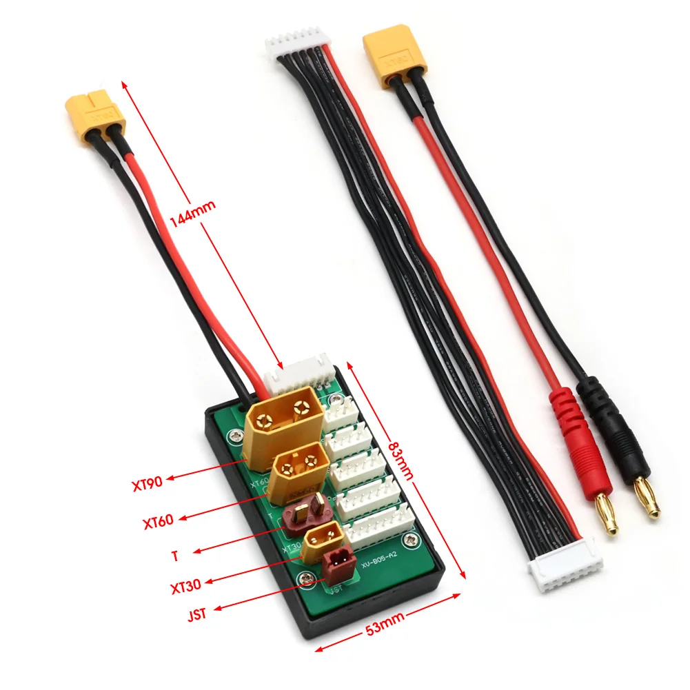 XT30 XT60 XT90 JST T Connector Lipo Battery Charger Board 2-6S Charging Board for Imax B6 B6AC IDST Q6 Lite Balance Charger