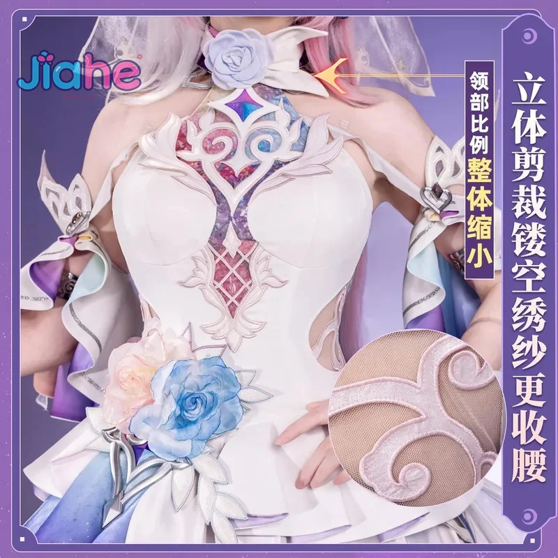 Juego Honkai: Star Rail Cyrene, vestido elegante para mujer, uniforme, disfraz de Cosplay, tocado, accesorios para peluca, traje de juego de rol para fiesta de Halloween