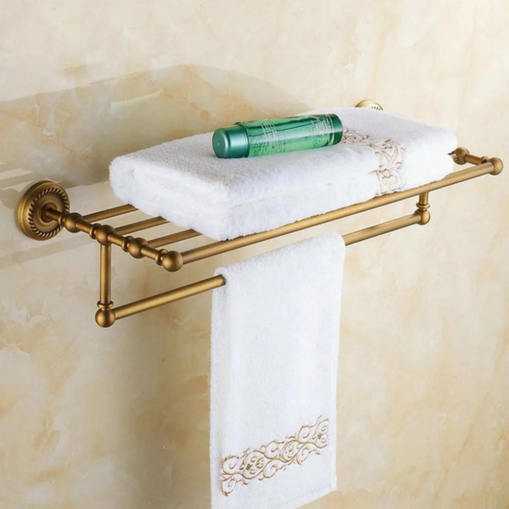 

Bathroom Bath Towel Rack Antique Brass Quality Wall Mounted Towel Rail Holder Toilet Bar Towel Rack zba087