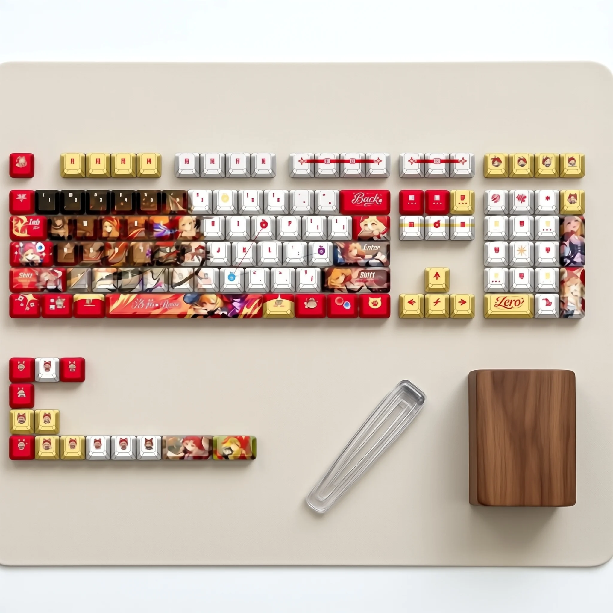 122 Keys PBT Sublimation Keycap Set Arknights Endfield Rossi Game Mechanical Keyboard Diy Accessories Keycaps
