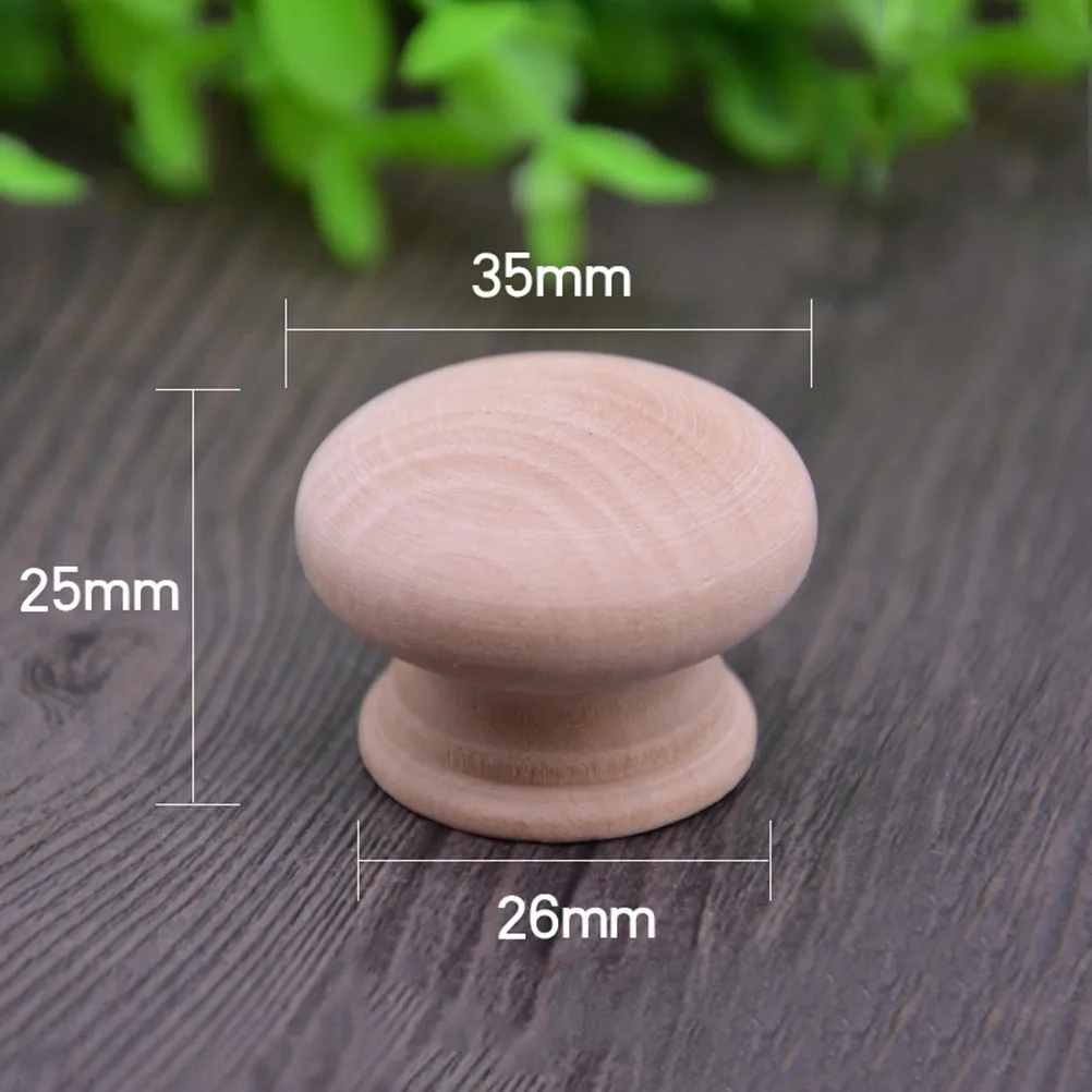 15Pcs Natural Beech Wood Drawer Pull Knob Round Shape Chic Cabinet Handle for Chest of Drawers Wardrobe Bin Cabinet Furniture