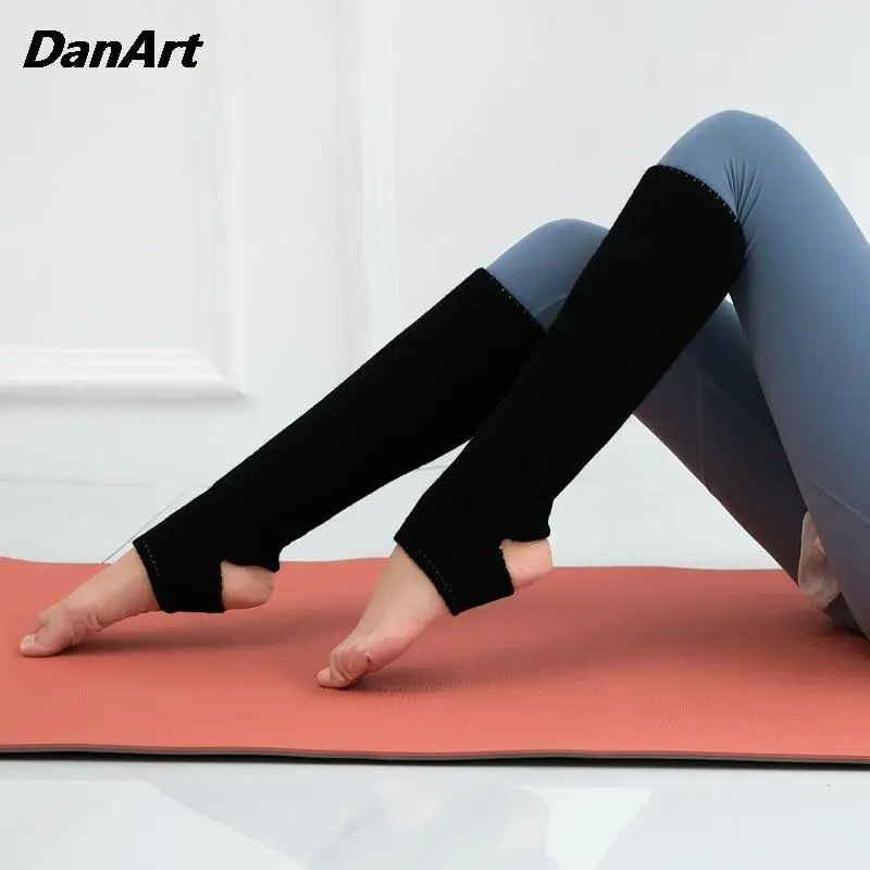 Calzini da Yoga da donna coprigambe per danza classica latina lavorati a maglia con lana per protezione sportiva gambe e piedi caldi autunno inverno