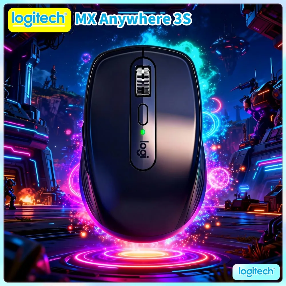 Top-Tier Logitech MX Anywhere 3S - 8K DPI Sensor, Magspeed Scroll, Silent Click, Multi-Device Compatibility, Office & Dorm Use