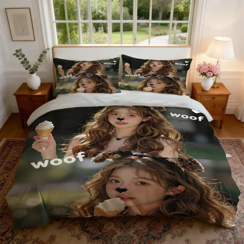 

Cute Bunny Ear Girl Print Duvet Cover, Soft Breathable Bedding Cover No Filler, Sweet Girl Style For Bedroom Dorm Home Decor