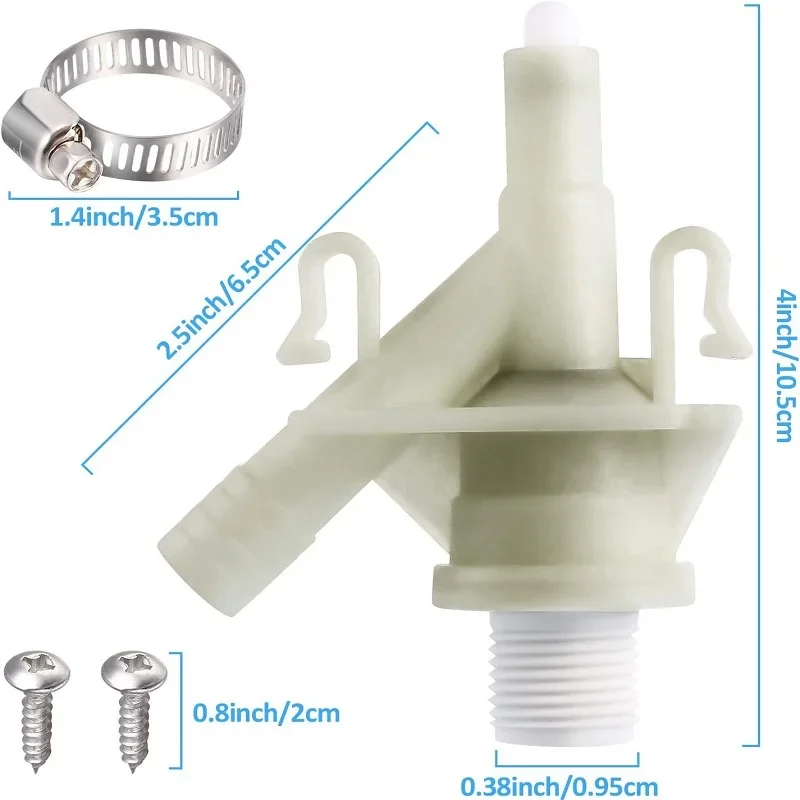 

1Pcs Plastic Water Valve Kit Durable Toilet Water Valve For Dometic 300 310 320 Series For Sealand Marine F300/F310 385311641