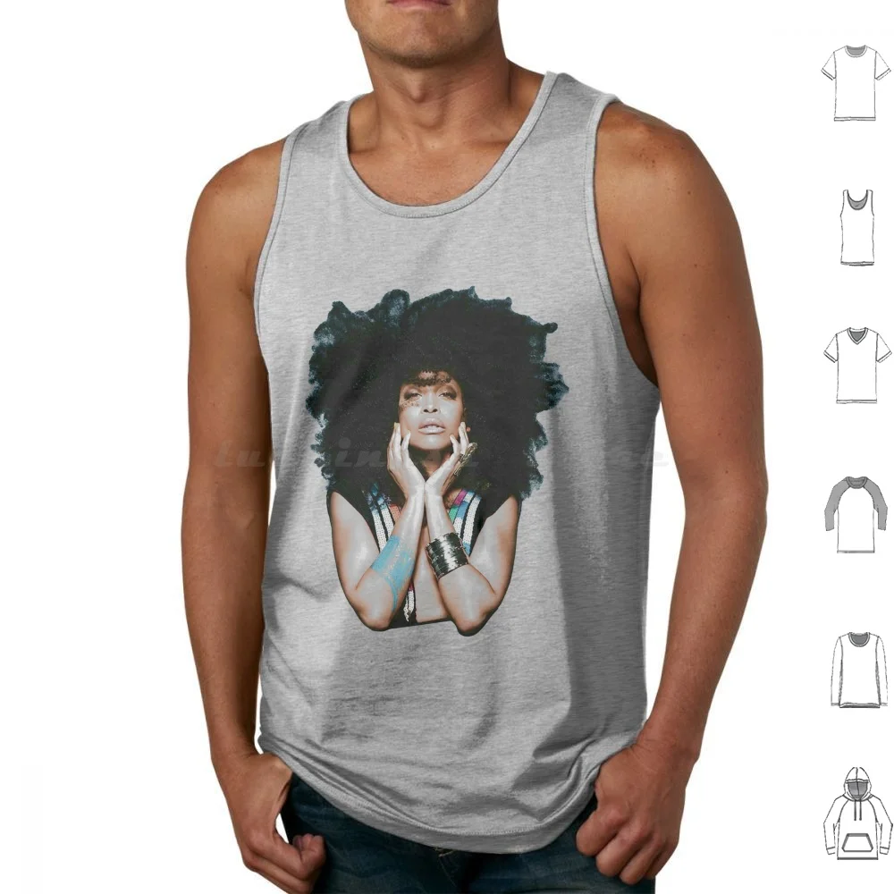 خمر Erykah Badu تانك القمم سترة بلا أكمام خمر 90s الكلاسيكية الرجعية Baduizm Erykah Badu Funk الهيب هوب الروح الموسيقى الفرقة الجاز